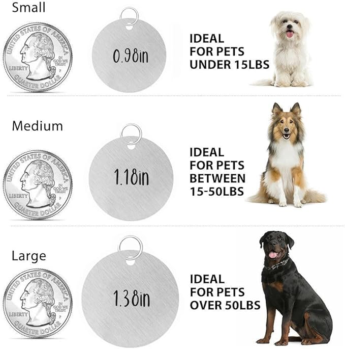 Colorful Dog Tags Personalized, Engraved Dog Tags with Colored Printing for Pets, Dog Name tag with deep Engraving, Custom pet ID Tags, Customizable cat Collar Holder tag (Snowdrop)