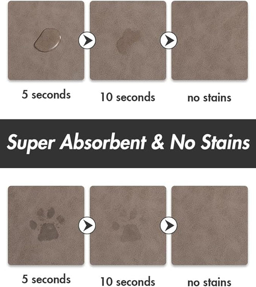 Absorbent Dog Water Mat-Cat Mat for Food and Water Bowl, Quick Dry Pet Feeding Mat, No Stains Pet Food Mat, Pet Accessories Pet Supplies-Cat Bowl Mat for Messy Drinkers, 12"x19"