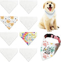 8 Packs Sublimation Blank Dog Bandana Over Collar, Pet Collar Sip-On Bandana Blank Customize White Polyester DIY for Dog Cat Extra Small, Small, Medium & Large (M)
