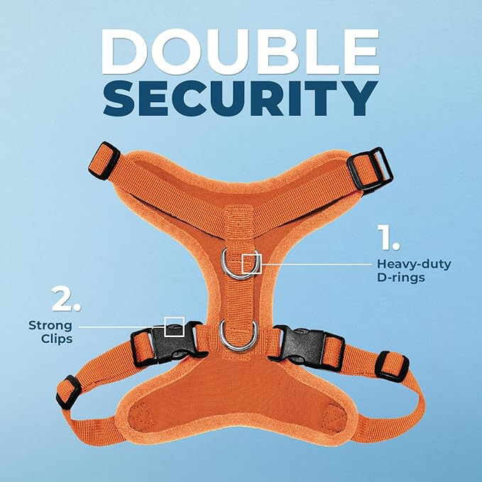 Voyager Step-in Pet Harness - All Weather Mesh, Adjustable Step in Harness for Cats and Dogs by Best Pet Supplies - Orange, S