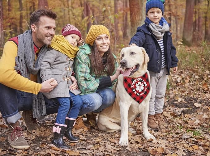 Dog Bandana, Therapy Dog Please Pet Me with, Dogs Scarf Classical Printing, Dogs Scarf Accessories, Doggy Kerchief Pet Kerchief, Christmas Birthday Thanksgiving Doggy Gift A05