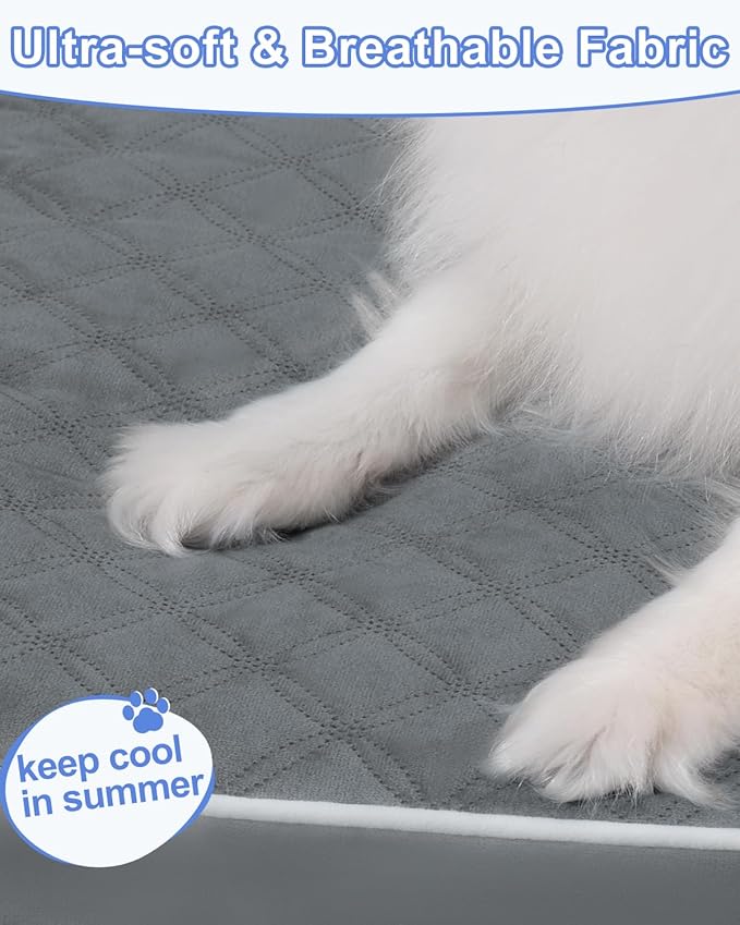 KSIIA Dog Bed for Crate Pad Waterproof for Small Dogs with Removable Washable Cover, Egg Crate Foam and Non-Slip Bottom, 23x17 Inch, Dark Gray