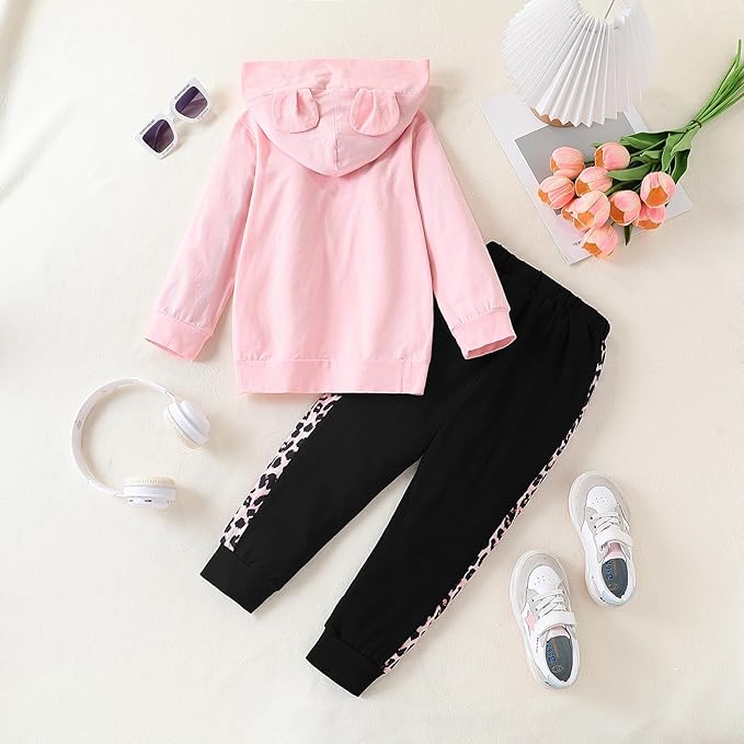 Toddler Baby Girls Clothes Long-sleeve Tie Dye Hoodie Sweatshirt Pants Hooded Outfit Set