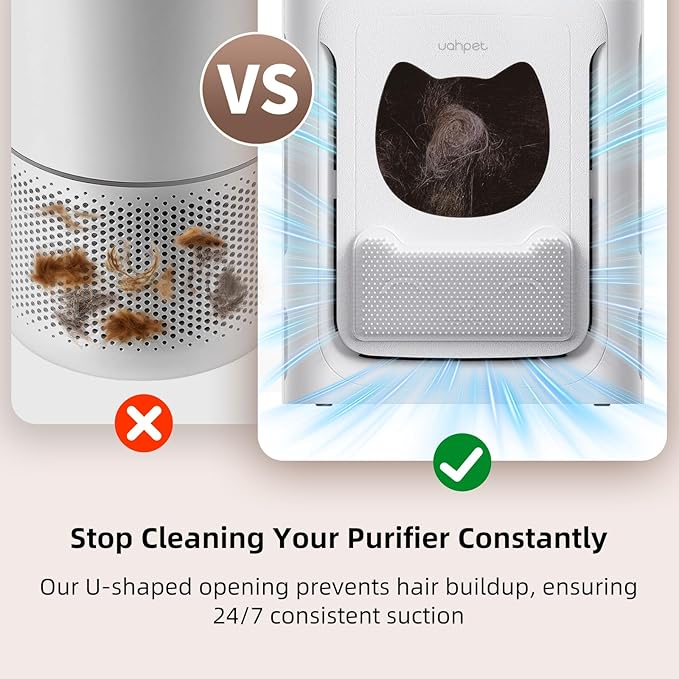 uahpet Air Purifier Slim Replacement Filter 1 Pack, True HEPA Replacement Filters Compatible with uahpet Pet Air Purifier for Pet Fur, Dander, Dust, Smoke, Pollen