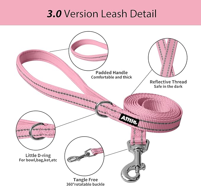 AIITLE Dog Harness, No-Pull Cat Harness with a Leash, Adjustable Reflective Dog Vest, Cat Harness Escape Proof, Outdoor Walking, Running,Training for Extra Small Dogs and House Cats Pure Pink XXXS