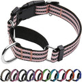 Martingale Dog Collar, Adjustable Nylon Reflective Collar with Quick Release Buckle (Light Pink, Large)