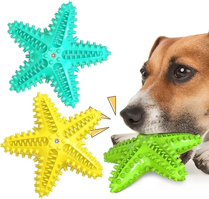 Chew Toy for Dog Toothbrush Stick Dog Toys for Aggressive Chewers Interactive Toys Treats Tough Toy to Keep Them Busy Chew Toys for Small Dogs (Star Toy - Green)