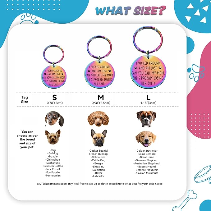 Funny Personalized Dog Tag, Customized Dog Collar with Name Tags Plate, Can You Call My Mom,Cute Pet Tag Keychain for Dogs Cats Owner, Pet Name Tags Double Sided Engraved (Type 3)