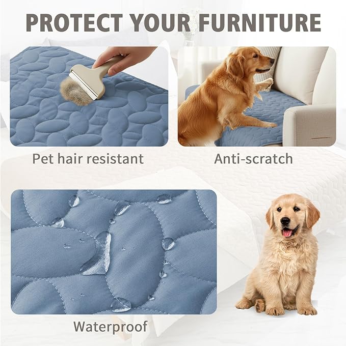 Ameritex Pet Bed Cover Dog Bed Blanket for Sofa and Furniture Waterproof New Pattern Design (40x50 Inch, Light Blue)