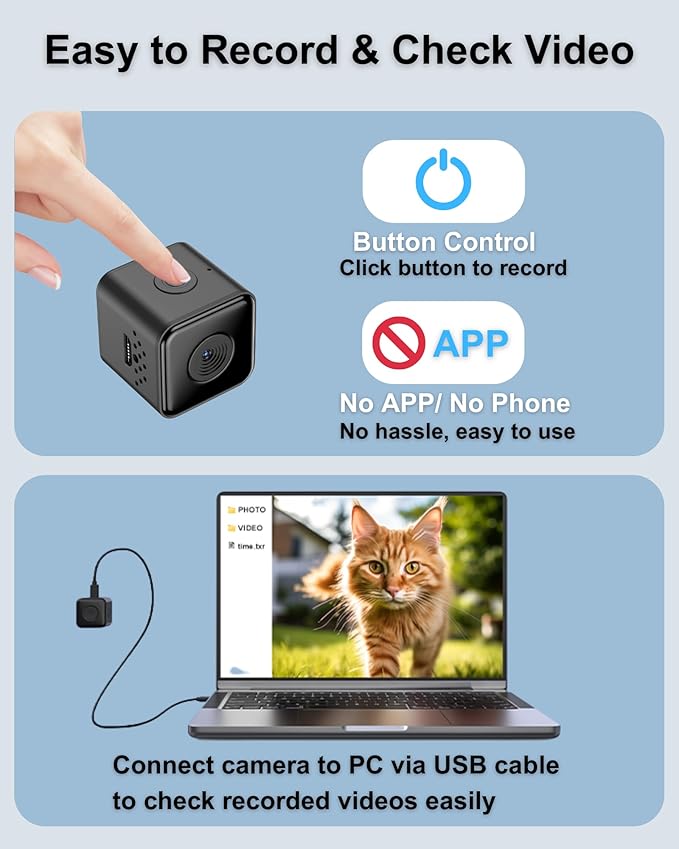 Cat Camera Collar 1080P HD Video Recording Pet POV Cam, NO WiFi NO APP, Mini Action Cameras for Cats/Dogs Tracking(No Micro-SD Card Included)