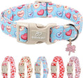 Valentines Dog Collar for Small Dogs - Valentine Candy Hearts Dog Collars, Love Boy Girl Dogs Collars, Lightweight Adjustable Cute Blue Puppy Collar with Quick-Release Buckle XS