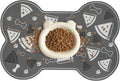 Dog Food Mat, 0.15” Thickened Super Absorbent Pet Feeding Mat for Food and Water, Fruit Donut Pattern Cat Placemat, Quick Dry Non-Slip Dog Bowl Mat, Water Splash Proof（Medium Watermelon Grey）