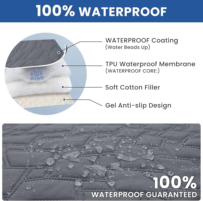 Waterproof Couch Covers for Pets, Waterproof Dog Bed Cover, Anti-Slip Soft Dog Blankets, Couch Cover for Dogs Washable, Pet Blanket for Puppy Large Dogs Cat (30x53 Inch, Dark Grey)