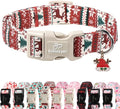 Christmas Dog Collar for Large Dogs - Cute Fair Isle Style Christmas Collars for Dogs, Soft Adjustable Winter Holiday Dog Collars with Quick Release Buckle L