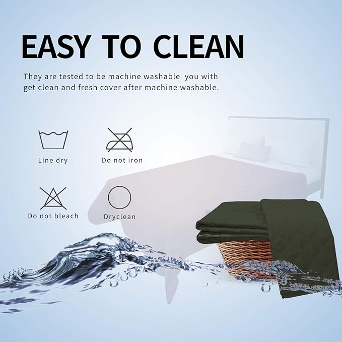 Easy-Going 100% Waterproof Dog Bed Cover, Non-Slip Pet Blanket for Furniture, Washable Couch Cover, Repleasement Sofa Cover (86X82 in,Dark Green)