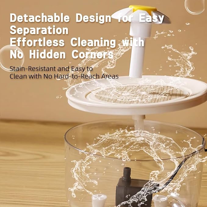 Bird Bath for Parakeets - Small Medium Bird Shower & Bathing Fountain with Filtered Circulating Water Pool Sink for Parrots Lovebirds Conures Finches Cockatiels - Pet Accessories (White Large)