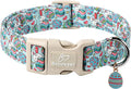 Easter Dog Collar for Small Dogs - Blue Sleepy Bunny Egg Easter Collars for Boy Girl Dogs, Adjustable Spring Holiday Pet Collars with Quick Release Buckle XS