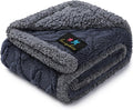 Luciphia Waterproof Pet Blanket, Liquid Pee Proof Dog Blankets for Sofa Bed Couch, Reversible Sherpa Fleece Furniture Protector Cover for Small Medium Large Dogs Cats,Dark Grey Small（40" x 28"）