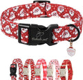 Christmas Dog Collar - Cute Red Santa Christmas Puppy Collar with Safety Buckle, Soft Adjustable Holiday Dog Collars for Small Medium Large Dogs XS