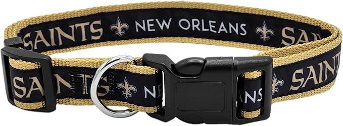 Pets First NFL New Orleans Saints Licensed PET COLLAR, Extra Large - Heavy-Duty, Strong, and Durable Dog Collar. Available in 31 Football Teams and 4 Sizes