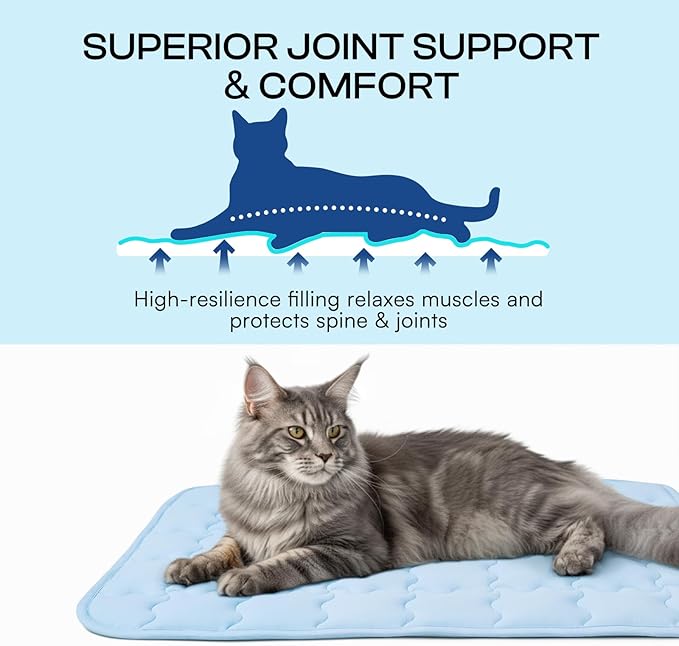 Luciphia Premium Dog Cooling Mat Non-Slip Q-MAX>0.5 Self-Cooling Pad for Large Pet Indoor Portable Kennel Puppy Bed for Couch Summer Crate Pad for Dog Washable Light Blue 40x60 inches