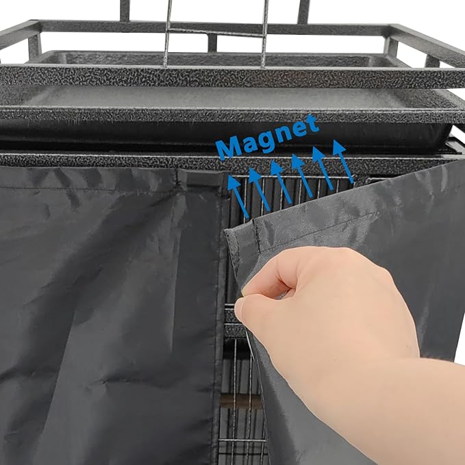 Easily Bird Cage Cover for Large Bird Cage with Play Top, Good Night Birdcage Covers, Black, 61"