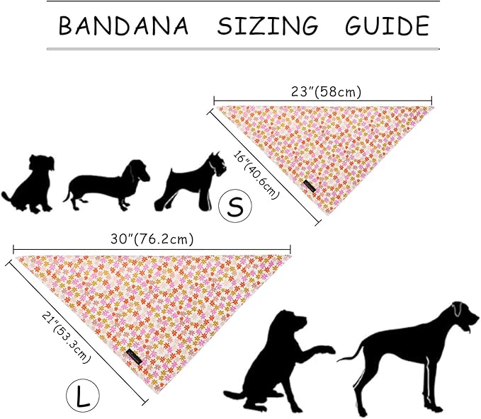 ARING PET Floral Dog Bandana, Spring Summer Daisy Flower Girl Pet Bandana Scarf Triangle Bibs for Puppy Small Medium Large Dogs-L
