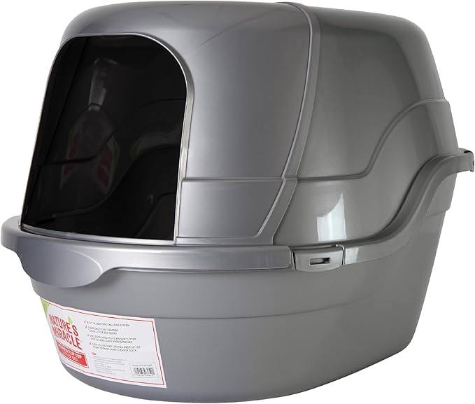 Nature’s Miracle Hooded Flip Top Litter Box for Cats, With Built-In Odor Control Charcoal Filter