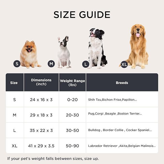 Bedsure Memory Foam Dog Beds Large Sized Dog - Orthopedic Pet Beds for Crate with Removable Washable Cover and Nonskid Bottom, Plush Flannel Fleece Top Pet Mat, Khaki