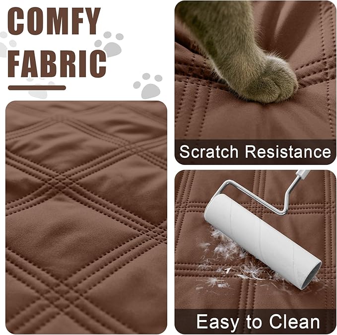 Smiry Waterproof Dog Bed Cover Blanket 40x70, Soft Reversible Pet Blanket, Washable Leakproof Cats Dogs Couch Cover for Sofa, Couch, Furniture, Brown/Brown