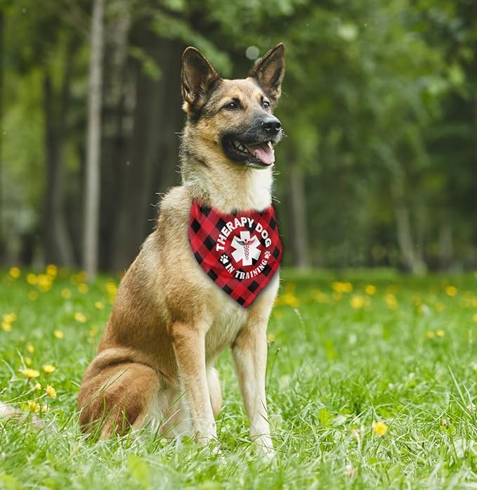 Dog Bandana, Therapy Dog Please Pet Me with, Dogs Scarf Classical Printing, Dogs Scarf Accessories, Doggy Kerchief Pet Kerchief, Christmas Birthday Thanksgiving Doggy Gift A05