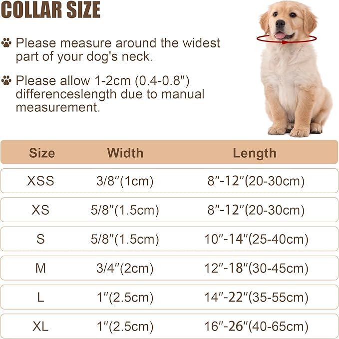Reflective Dog Collar with Buckle Adjustable Safety Nylon Collars for Small Medium Large Dogs, Light Pink M