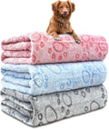Dog Blankets for Medium Large Dogs, 3 Pack Washable 41" x 31", Fuzzy Soft Puppy Throw Cover for Kennel Crate Bed, Pet Blankets