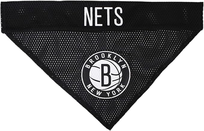 Pets First NBA Reversible Dog Bandana - Brooklyn Nets Home & Away Sports Bandana with Premium Embroidery Logo, Large/X-Large