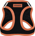 Best Pet Supplies - All Weather Mesh/Plush, Reflective, No Pull Harness for Small, Medium Dogs, Cats - Secure with Hook & Loop Fastener, Buckle, Double D-Rings - Black/Orange Trim, XS