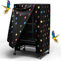 Tchvt Nighttime Bird Cage Covers with Zipper Panel Blackout Birdcage for Winter Universal Breathable Large Good Night Enclosure for Bird (Polka Dot, 19x19x40 inch)