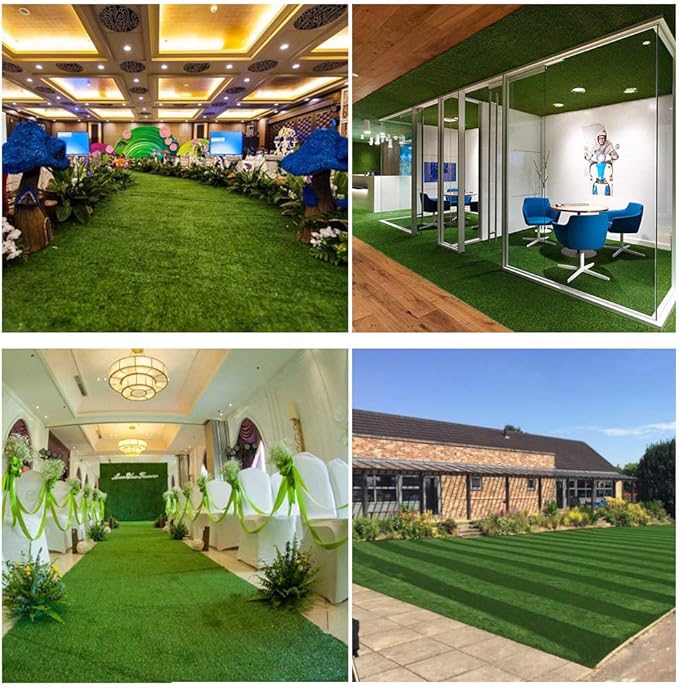 Petgrow Synthetic Artificial Grass Turf 8FTX76FT for Indoor Outdoor Dog Synthetic Grass Mat, Party Wedding Christmas Balcony Garden Astro Turf Rug,Drainage Holes Faux Fake Grass Rug Carpet for Pets