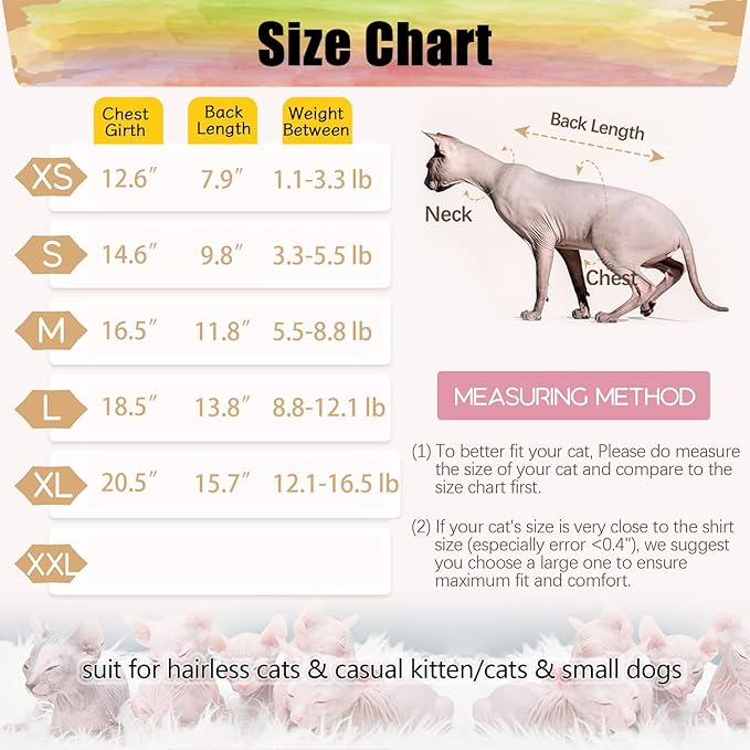 DENTRUN Sphynx Hairless Cats Costume Funny Bee Warm Winter Sweater Cute Pullover Kitten Shirts Breathable Cat Leisure Wear Turtleneck Vest Adorable Cat's Clothes Jacket Pajamas Jumpsuit, S