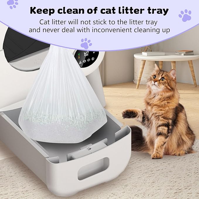 80 Count 26" x 11.8" Cat Litter Box Liners for Fsitego and Fumoi Self Cleaning Litter Box, Extra Thick Heavy Duty Cat Litter Bags Replacement, 3-4 Gallons of Capacity