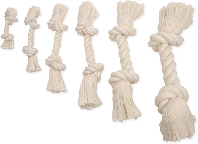 Mammoth Pet Products Dog,Flossy Chews 100-Percent Cotton White Rope Bone, Large, 14-Inch (10006V)