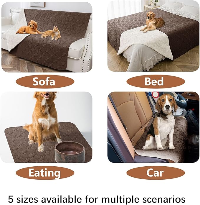 Waterproof Dog Blanket, 30x30 inches Small Pet Couch Covers for Sofa, Chair Bed Furniture Protector from Dogs Washable and Reversible-Chocolate+Cream