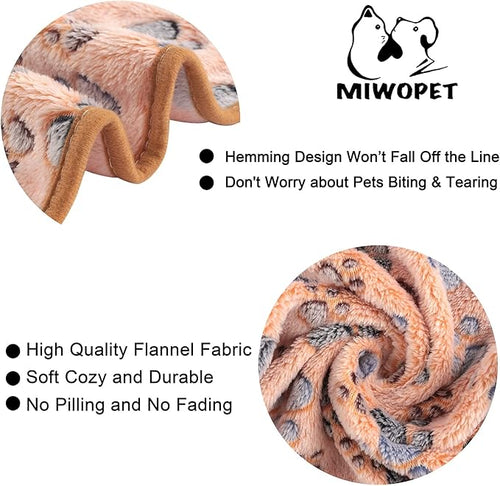 3 Pack Cat and Dog Blanket Soft & Warm Fleece Flannel Sleep Mat, Great Pet Throw for Puppy, Cats, Small, Medium & Large Dogs(Large 40" x 30")