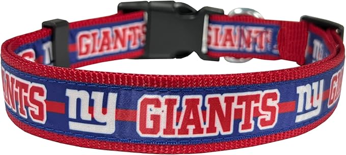 Pets First NFL New York Giants Licensed PET COLLAR, Large - Heavy-Duty, Strong, and Durable Dog Collar. Available in 31 Football Teams and 4 Sizes