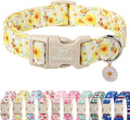 Sunflower Dog Collar, Adjustable Cute Dog Collars for Small Dogs, Lightweight Summer Fall Pet Collar with Quick-Release Buckle for Boy&Girl Dogs S
