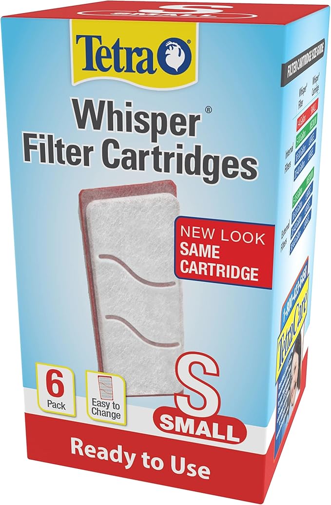 Tetra Filter Aquarium Cartidges, Removes Odors and Discoloration, Ready to Use, Small Whisper Filters, 6 Count