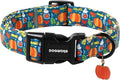 DOGWONG Fall Pumpkin Dog Collar, Fall Maple Leaf Dog Collars Adjustable Halloween Pumpkin Dog Collars for Small Medium Large Dogs S