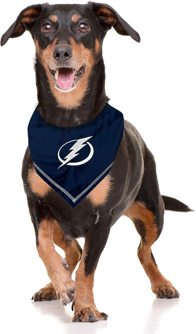 Pets First NHL Tampa Bay Lightning TIE Bandana, Size Small/Medium. Dog Bandana Scarf Bib for Pet Cat Dog. The Ultimate Game-Day, Party Bandana