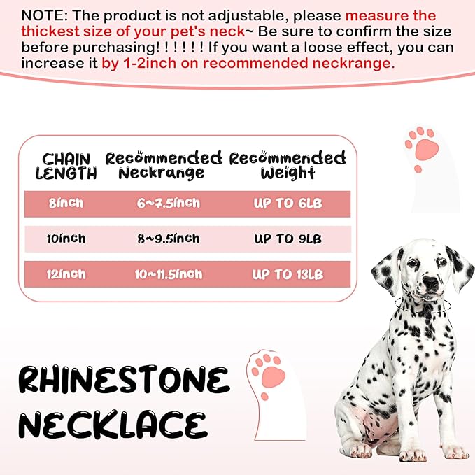 Hillban Dog Chain Gold-Plated Diamond Collar with Heart Rhinestones Jewelry Pet ID Tag Chain Bling Puppy Collar with Personalized Name Tag for Small Medium Large Dog Cat(Rose Gold,8 Inch)