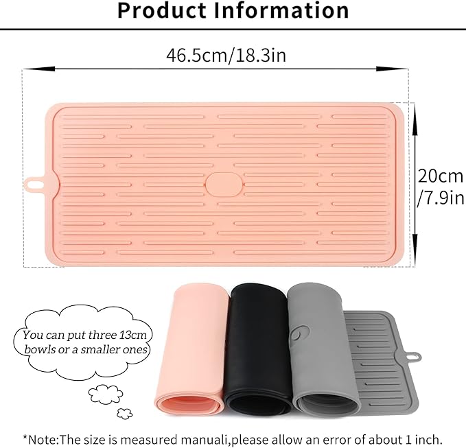 Ptlom Pet Placemat for Dog and Cat, Mat for Prevent Food and Water Overflow, Suitable for Medium and Small Pet, Pink, Silicone