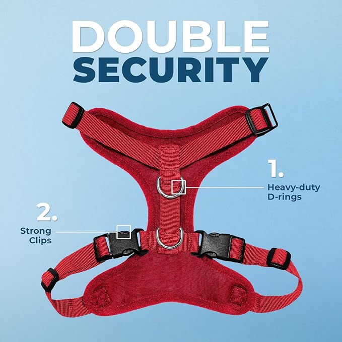 Voyager Step-in Pet Harness - All Weather Mesh, Adjustable Step in Harness for Cats and Dogs by Best Pet Supplies - Red, M